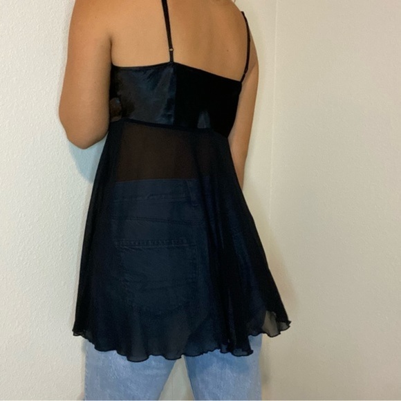 Vintage Victoria’s Secret Rose Front Sheer Babydoll Top - Picture 3 of 6